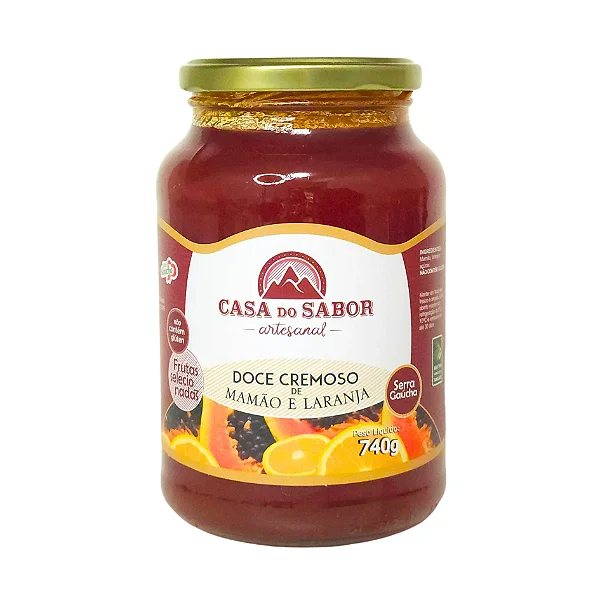 Geleia de Mamão com Laranja, 740g - Casa do Sabor