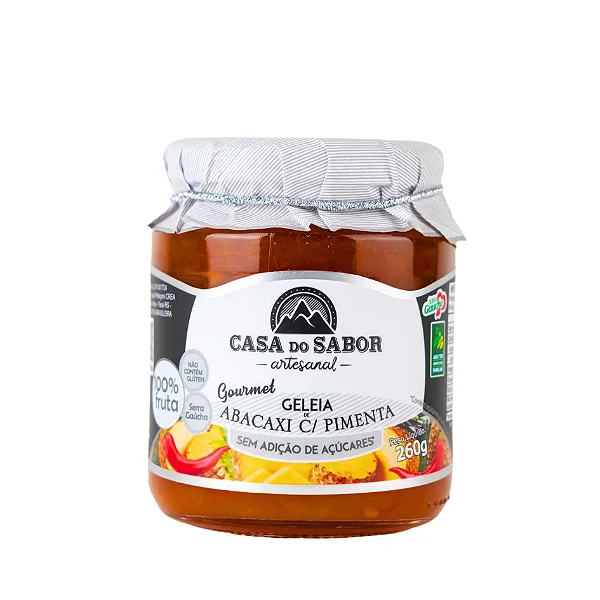 Geleia de Abacaxi com pimenta, Sem Adição de Açúcar, 260g - Casa do Sabor