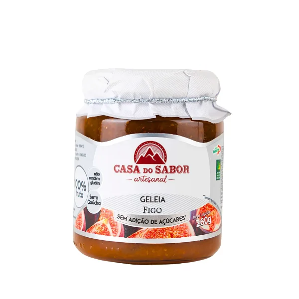 Geleia de Figo, Sem Adição de Açúcar, 260g - Casa do Sabor