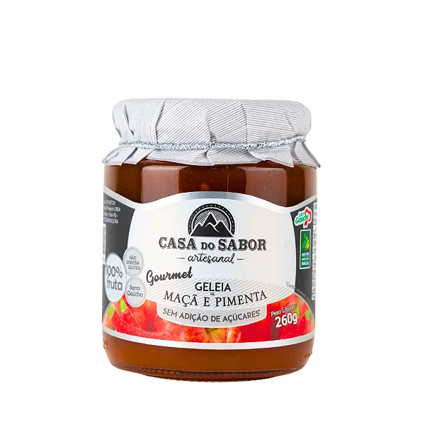 Geleia de Maçã com Pimenta, Sem Adição de Açúcar, 260g - Casa do Sabor