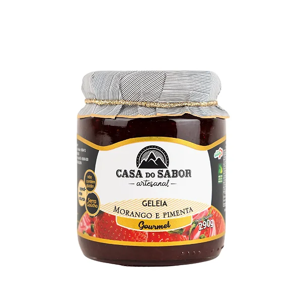 Geleia de Morango com Pimenta, Gourmet, 290g - Casa do Sabor