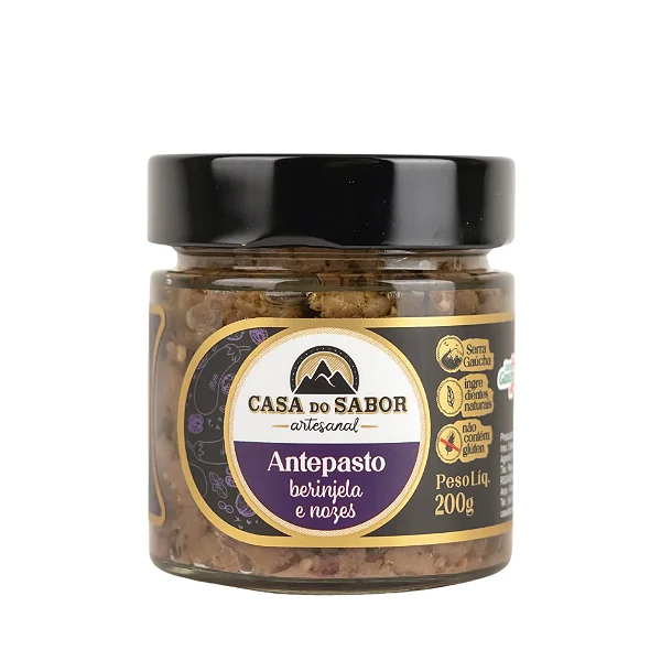 Antepasto de Berinjela e Nozes, 200g - Casa do Sabor