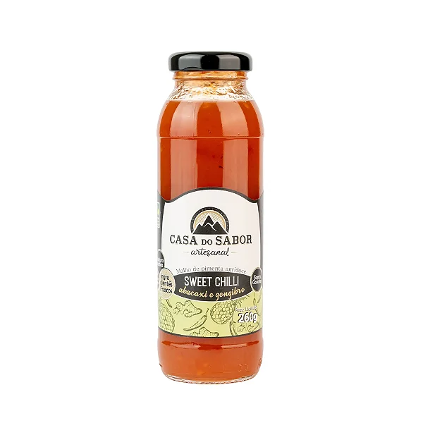Molho de Pimenta, Sweet Chilli, Abacaxi e Gengibre, 260g - Casa do Sabor