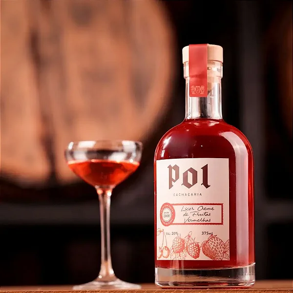 Licor Creme de Frutas Vermelhas, 375ml - Cachaçaria Pol