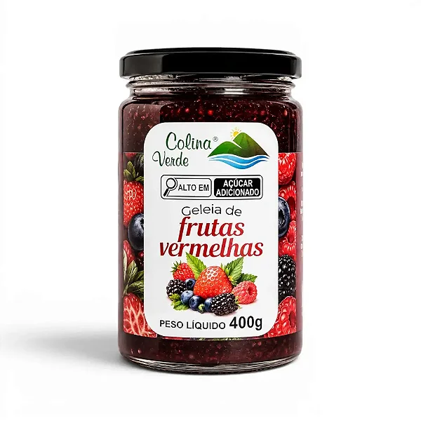 Geleia de Frutas Vermelhas, 400g - Colina Verde
