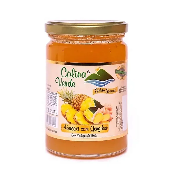 Geleia de Abacaxi com Gengibre, 400g - Colina Verde