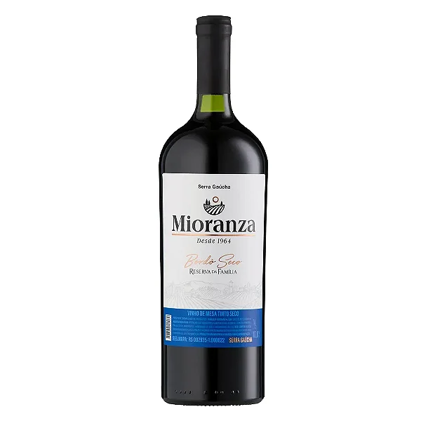 Vinho de Mesa Tinto Seco, 1L - Mioranza
