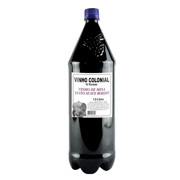 Vinho Colonial Tinto Bordô Suave, 1,9L - Vô Fiorindo