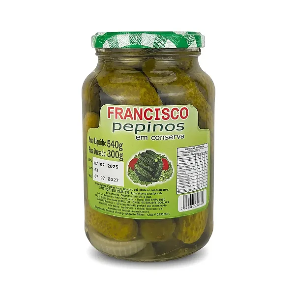 Pepino em Conserva, 540g - Conservas Francisco