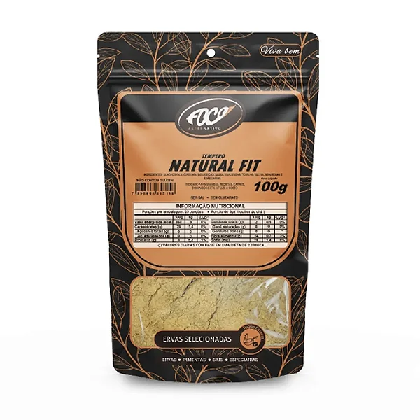 Tempero Natural Fit Pacote, 100g - Foco Alternativo