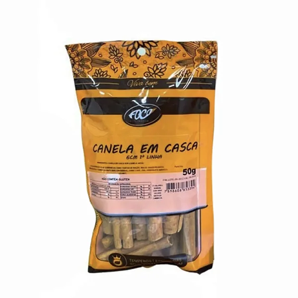 Canela em Casca 6cm, 50g - Foco Alternativo