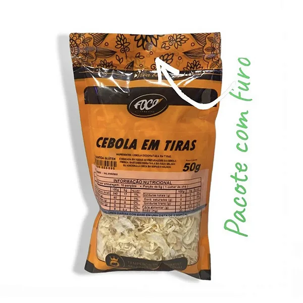 Cebola em Tiras, 50g - Foco Alternativo