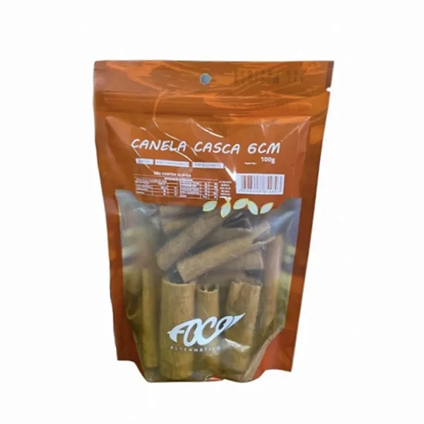 Canela em Casca 6cm, 100g - Foco Alternativo