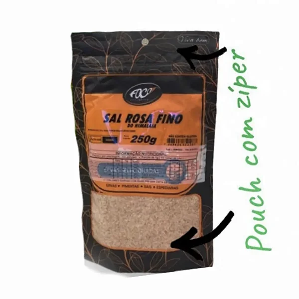 Sal Rosa do Himalaia Fino, 250g - Foco Alternativo