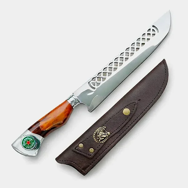 Faca Artesanal Trançada Heineken 10"