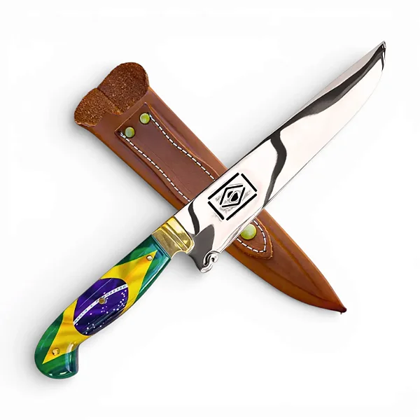 Faca Artesanal para Churrasco Full Tang Brasil 8"
