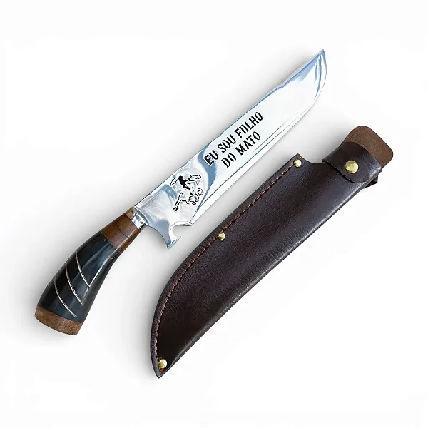Faca Artesanal Cabo de Chifre Agro Sou Filho do Mato 9"