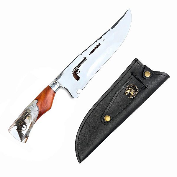 Faca Artesanal Revólver 10"