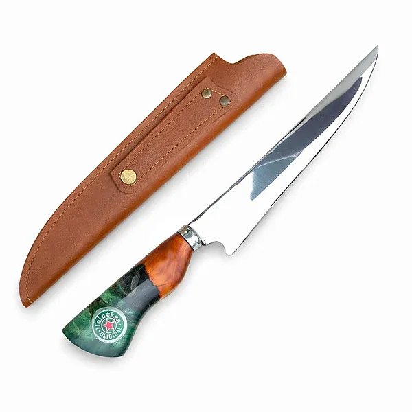 Faca Artesanal Gaúcha Inox Heineken 9"