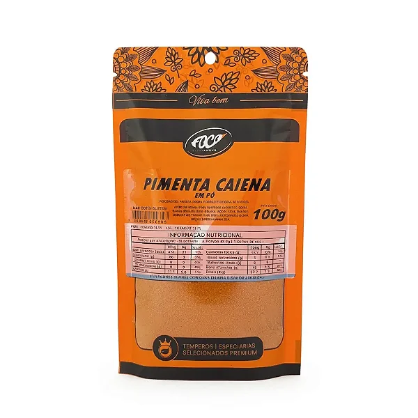 Pimenta Caiena em Pó, 100g - Foco Alternativo