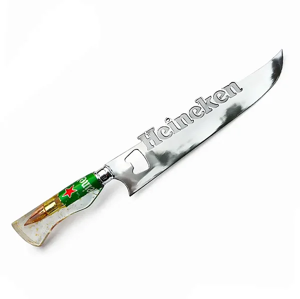 Faca em Resina Heineken | Projétil | Abridor 10"