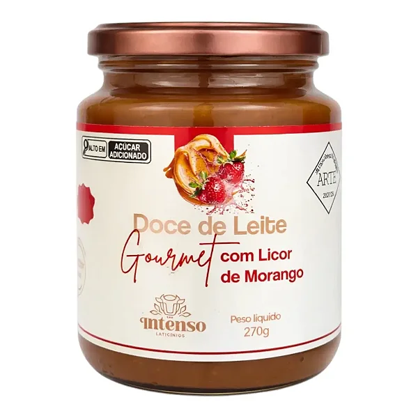Doce de Leite com Licor de Morango, 270g - Intenso Laticínios