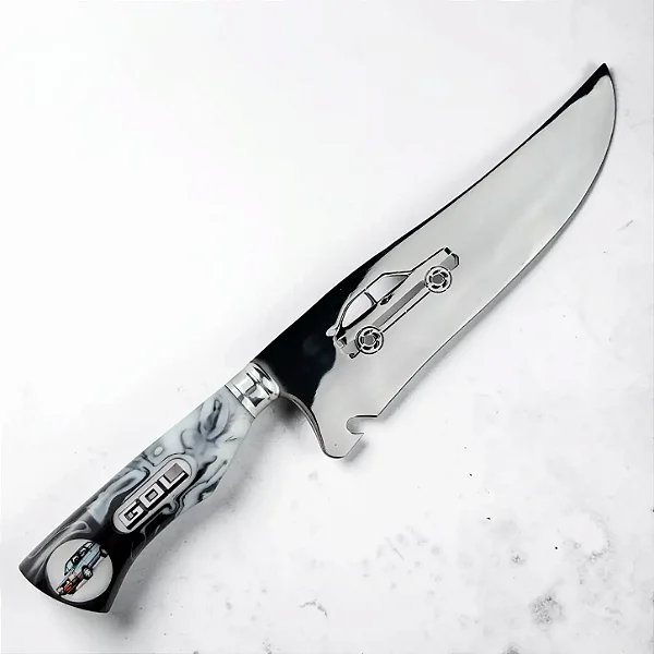 Faca Artesanal Resina Carro Gol Quadrado 10"