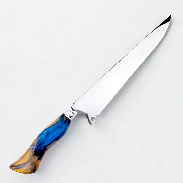 Faca Artesanal em Aço Inox com Cabo de Resina 10"