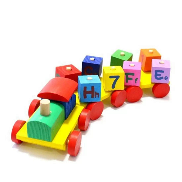 Brinquedo Educativo Trem C/ Blocos