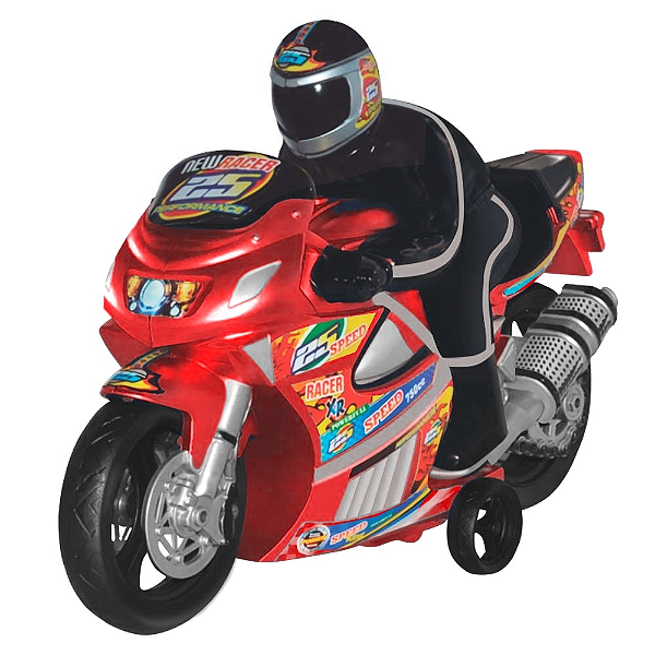 Moto Racer Com Piloto Vermelho