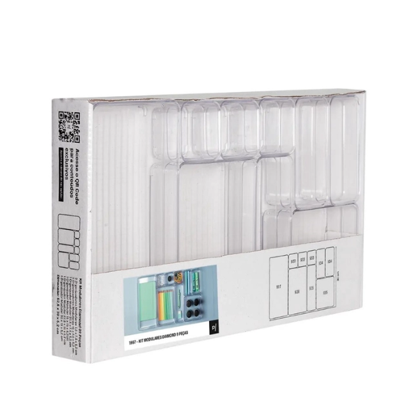 Organizador Modulares Diamond Kit 9 Peças