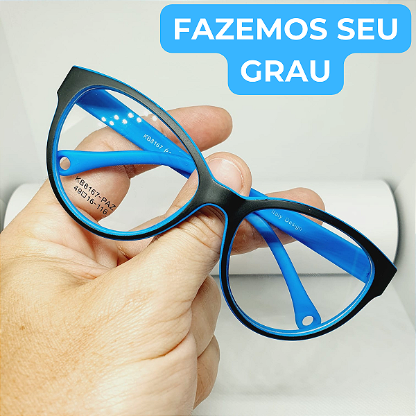 Armação para Óculos de grau infantil masculino azul resistente modelo CV20