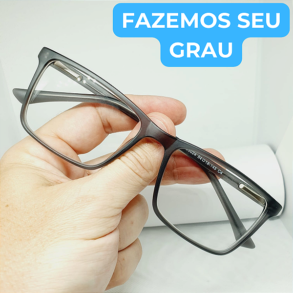Armação para óculos de grau masculino modelo Cinza/Transparente CV250