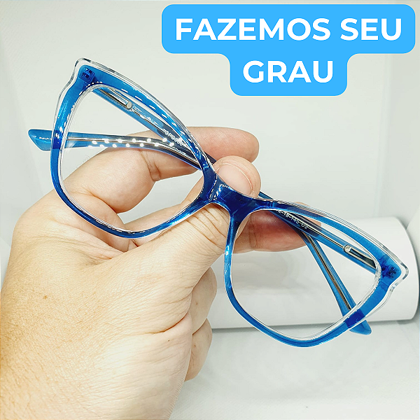 Armação para Óculos de GRAU feminino Estilosa Azul modelo CV1068