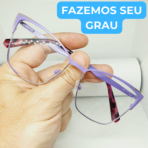 Armação para Oculos de GRAU feminino Metal modelo CV1050