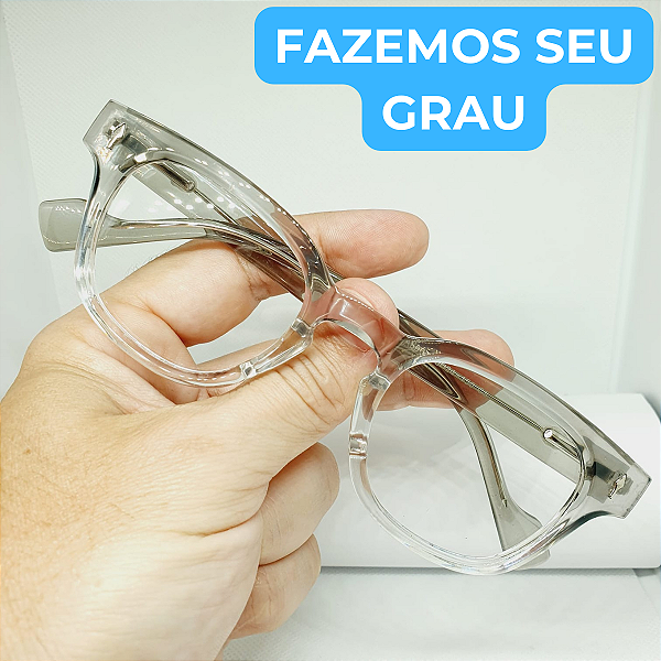 Armação para óculos de grau Unissex Cinza/Transparente armação modelo CV326