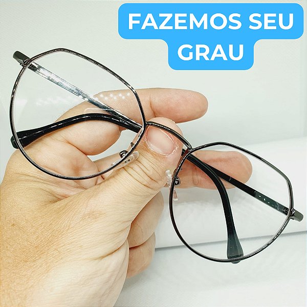 Armação para óculos de grau feminino estilo Gatinho armação modelo Chumbo CV1052