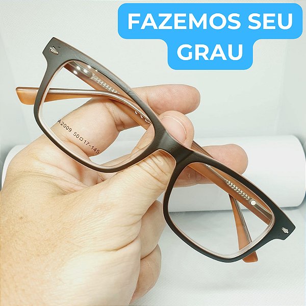Armação para óculos de GRAU masculino marrom moderno estiloso modelo CV274