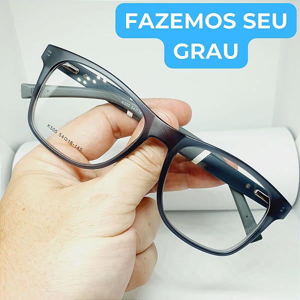 Armação para óculos de GRAU masculino cinza estiloso modelo CV211.