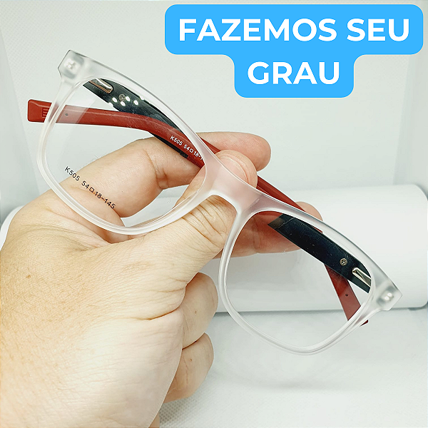 Armação para óculos de grau masculino Transparente moderno estiloso modelo CV276