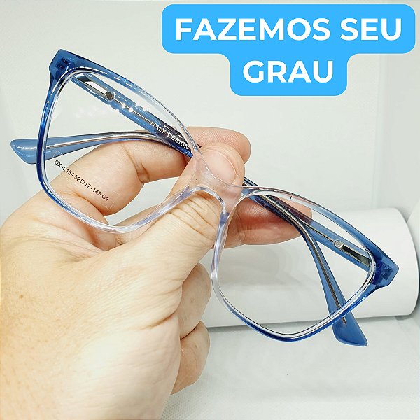 Armação para óculos de GRAU feminino Azul estilo blogueira armação modelo CV1003
