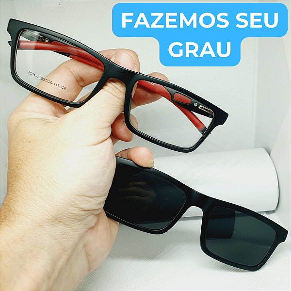 Armação para Óculos de GRAU masculino Clip On modelo CV280