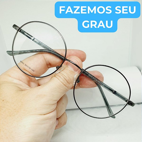 Armação para óculos de GRAU Unissex de metal Redondo chumbo modelo/grafite CV327