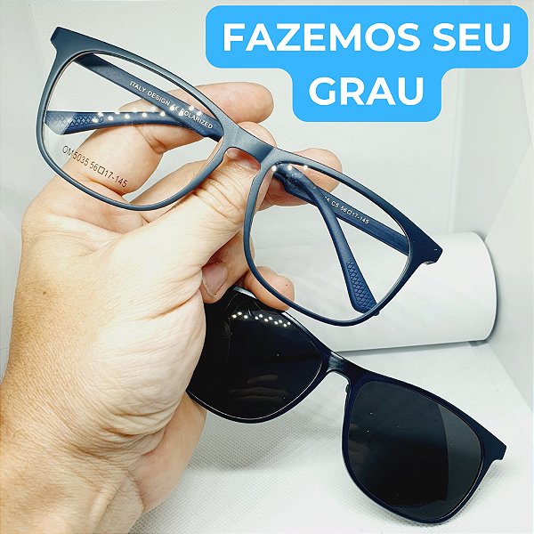 Óculos para armação de GRAU masculino Clip On modelo CV286
