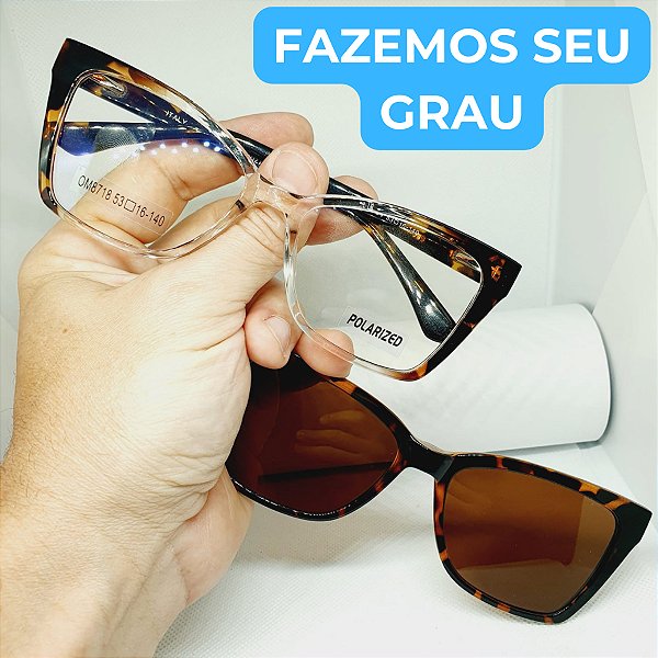 Óculos de GRAU feminino Clip On armação óculos Feminino modelo CV1121