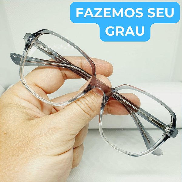 Armação para óculos de grau feminino Cinza estilo blogueira armação modelo CV1108