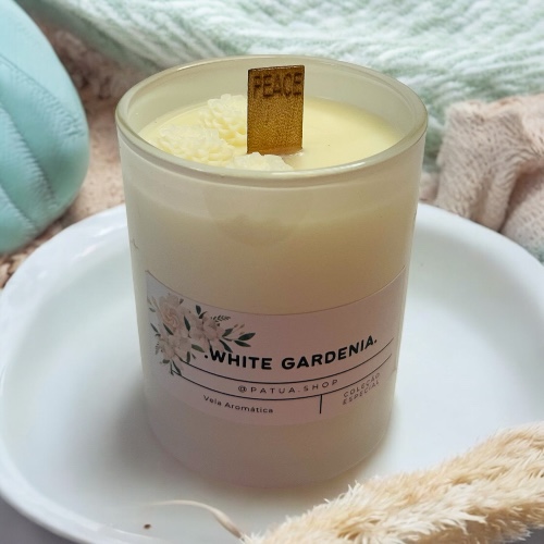 Vela de Copo Branco - 200g - Essência White Gardenia