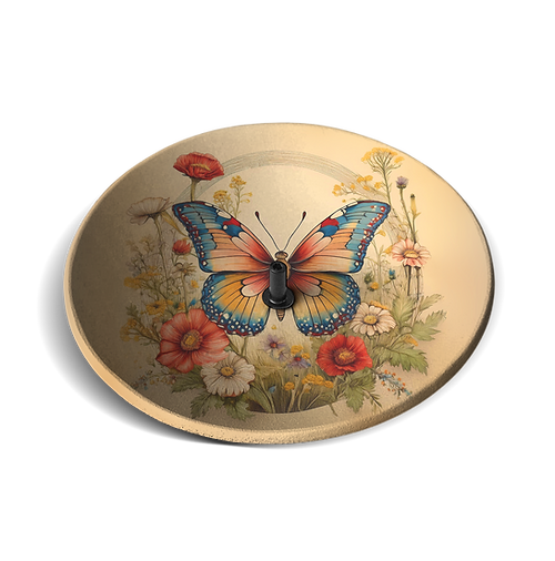 Incensário Vidro 9 cm Borboleta Vintage