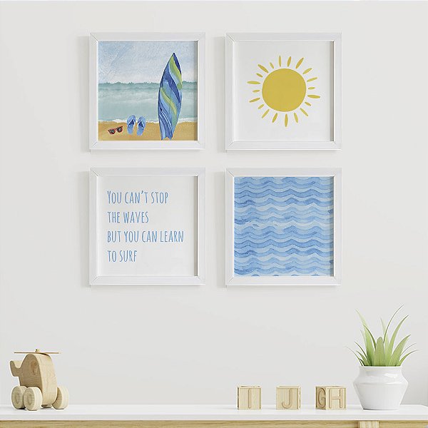 Quadros para quarto de bebê Surf Mar e Praia
