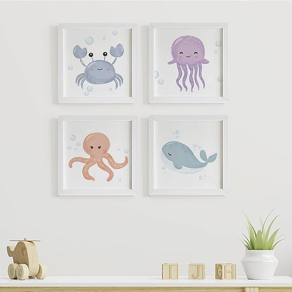 Quadros para quarto de bebê Fundo do Mar